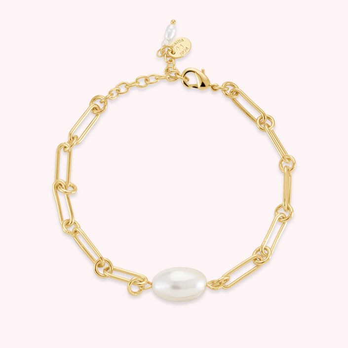 Bracelet souple IDYLLE - Perle / Doré - Bracelets  | Agatha
