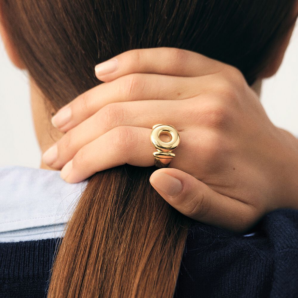 Bague large ALMA - Doré - Bagues fantaisie  | Agatha