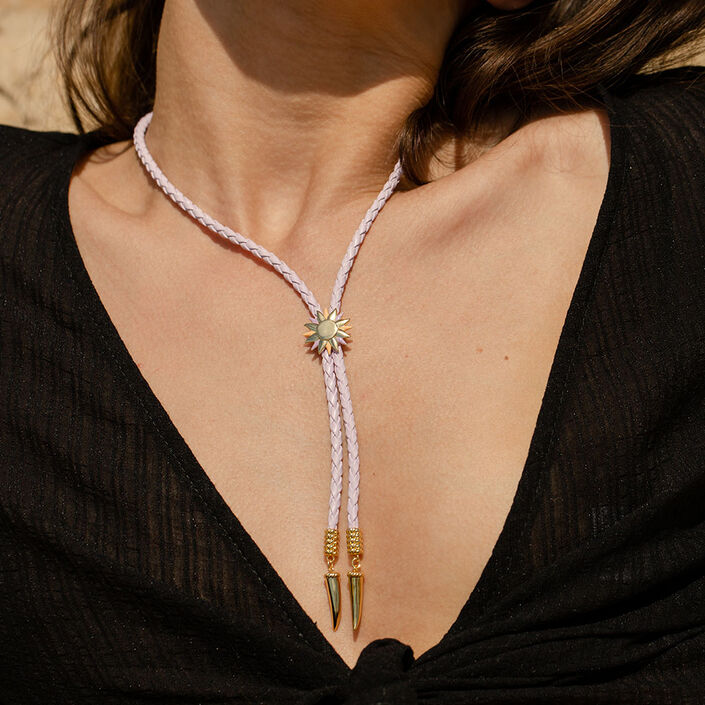 Collier mi-long RODEO - Mauve / Doré - Colliers  | Agatha