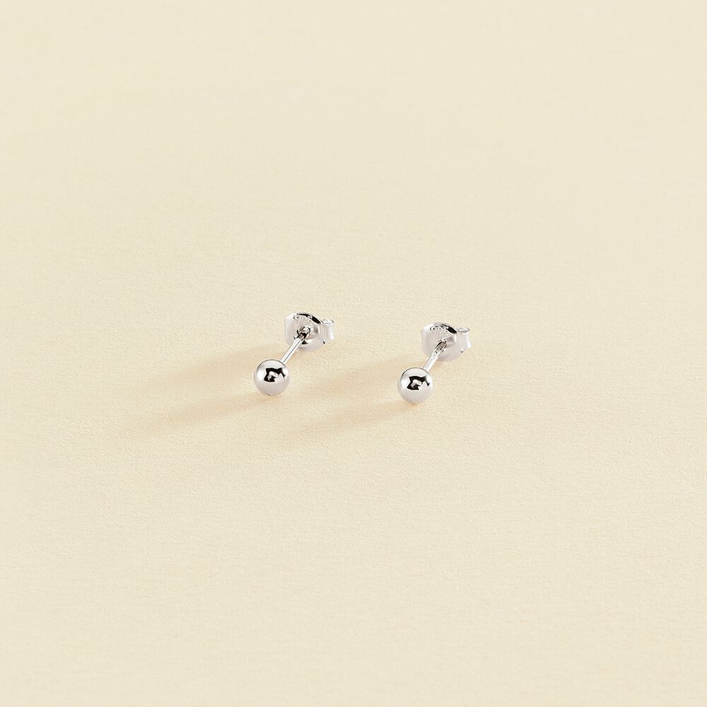 Boucles d'oreilles puces BOUL - Argenté - Boucles d'oreilles puces  | Agatha