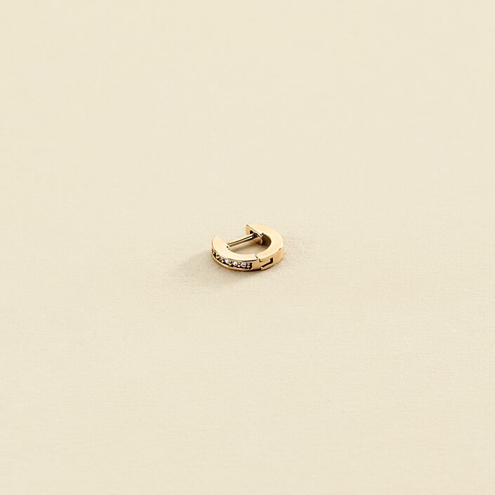 Piercing créole CRIODIAM - Cristal / Doré - Piercings  | Agatha