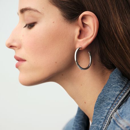 Créoles GIPSY - Argenté - Boucles d'oreilles  | Agatha
