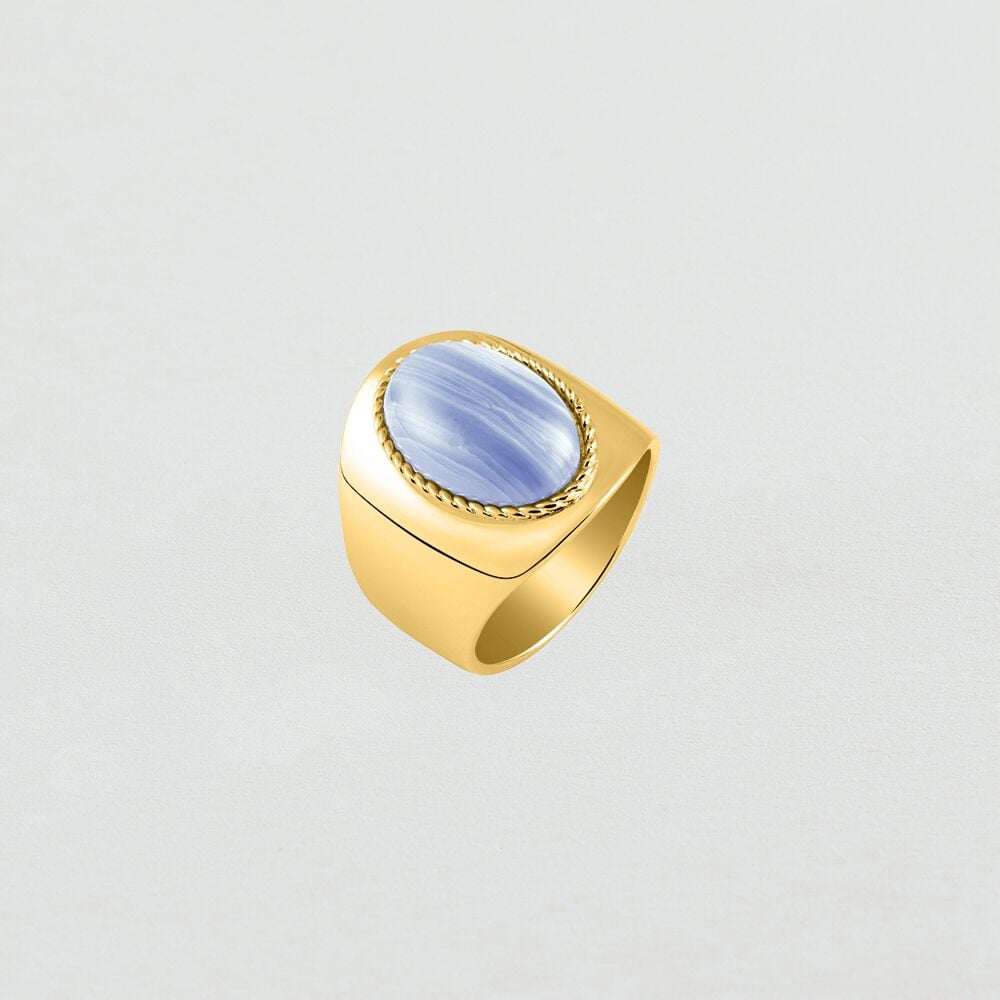 Bague large ALOHA - Blue lace - Outlet  | Agatha