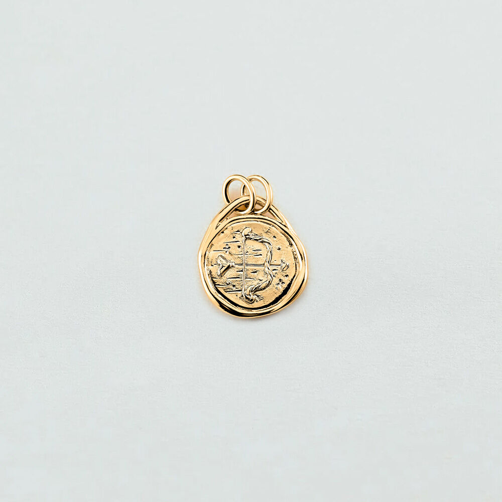 Pendentif SAGITTAIRE ZODIAQUE - Dor&eacute; - Bijoux sans pierre  | Agatha