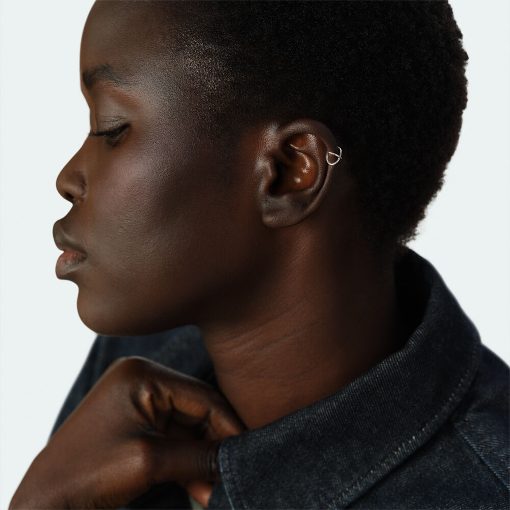 Earcuff CROIS&Eacute; MIX & MATCH - Argent&eacute; - Boucles d'oreilles  | Agatha