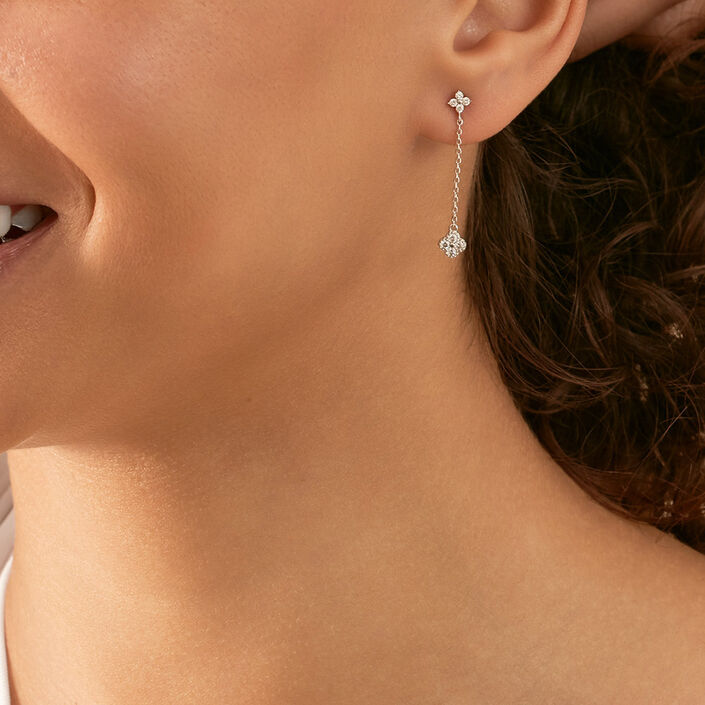Boucles d'oreilles pendantes BELOVED - Cristal / Argenté - Boucles d'oreilles  | Agatha