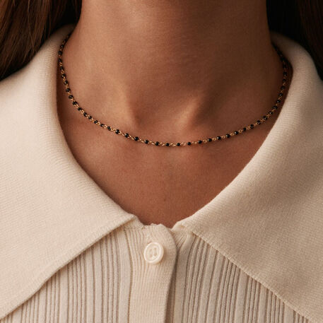 Collier ras du cou SMARTY - Noir / Doré - Colliers  | Agatha