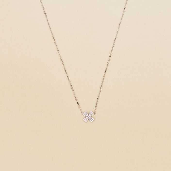 Collier ras du cou TREFLE - Cristal / Argenté - Colliers  | Agatha