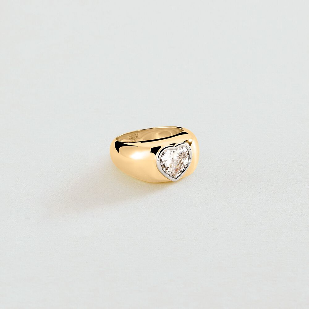Bague large VICTOIRE - Doré - Bagues avec pierre  | Agatha