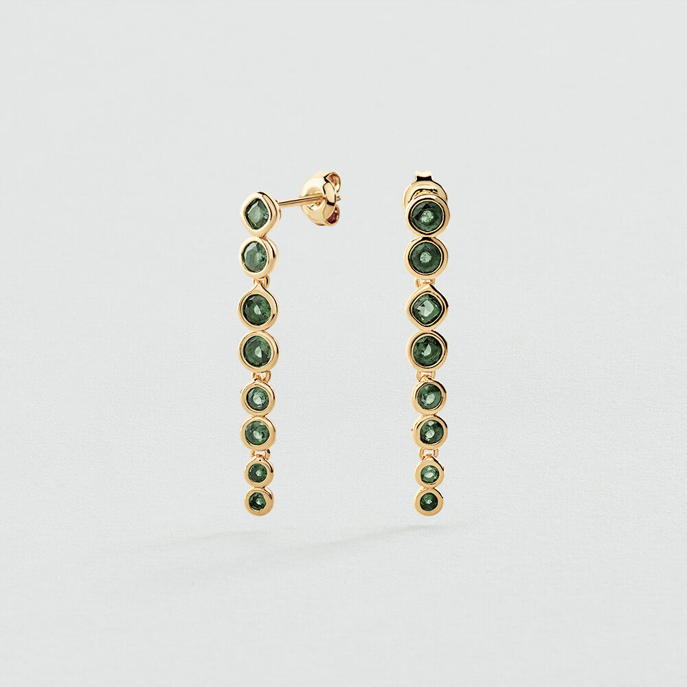 Boucles d'oreilles pendantes SAINT GERMAIN - Vert / Dor&eacute; - Boucles d'oreilles pendantes  | Agatha