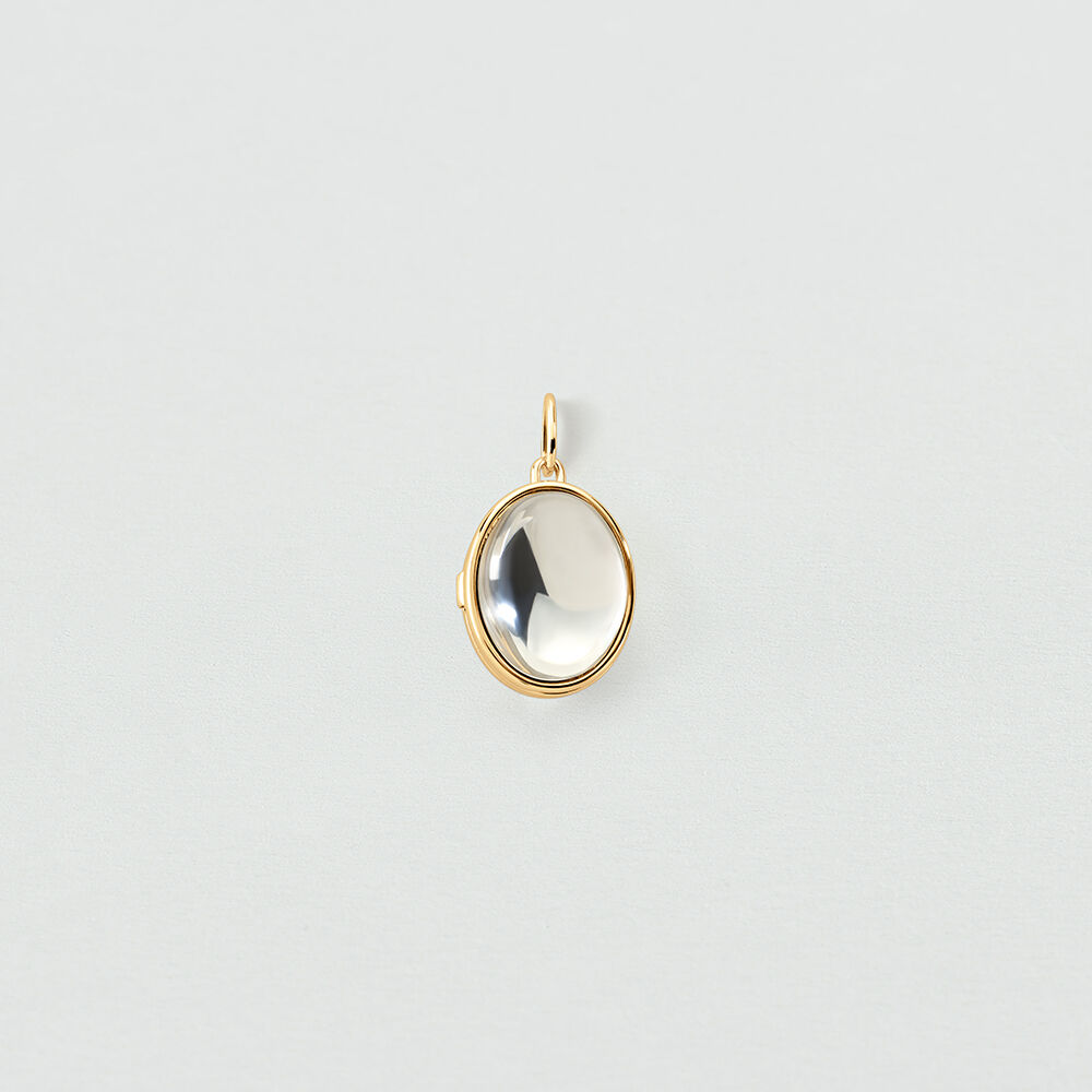 Pendentif MEDAILLON PERLE - Cristal / Dor&eacute; - Bijoux  | Agatha