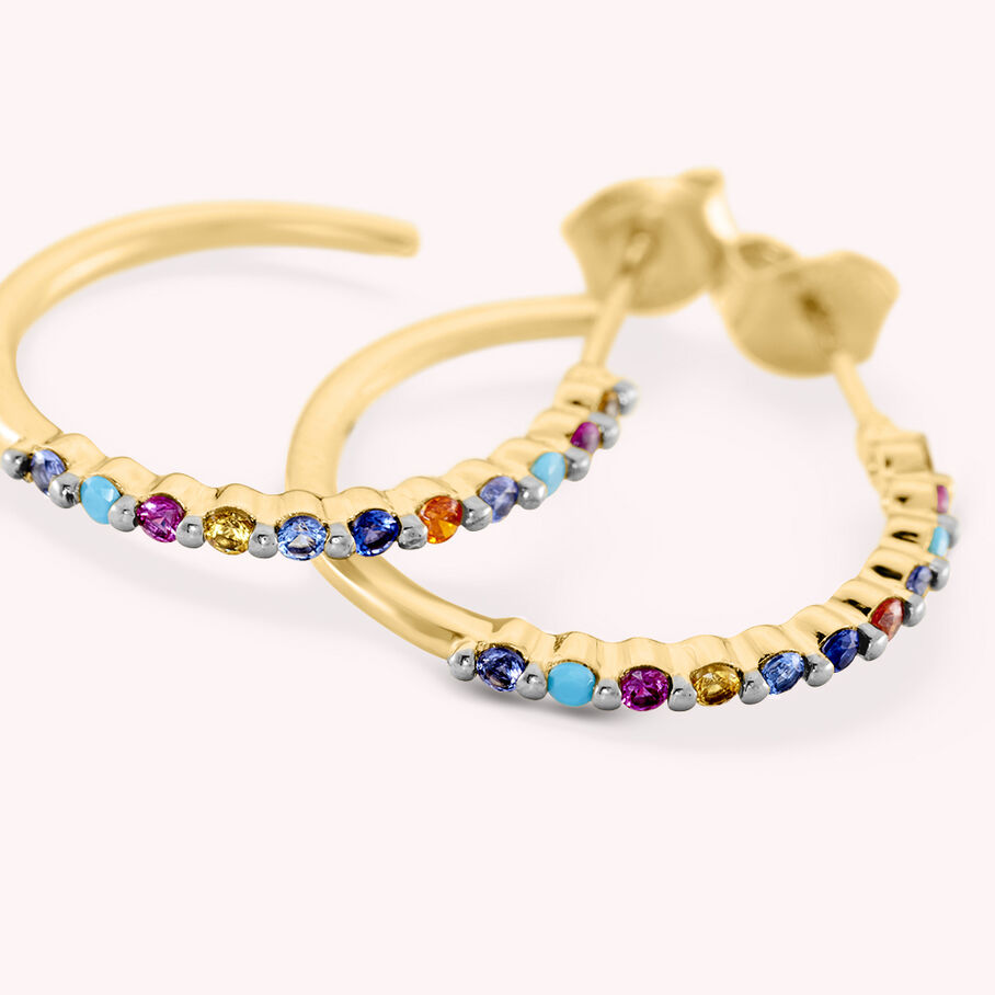 Créoles BELOVED - Multicolore / Doré - Boucles d'oreilles  | Agatha