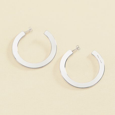 Créoles LINES - Argenté - Boucles d'oreilles  | Agatha