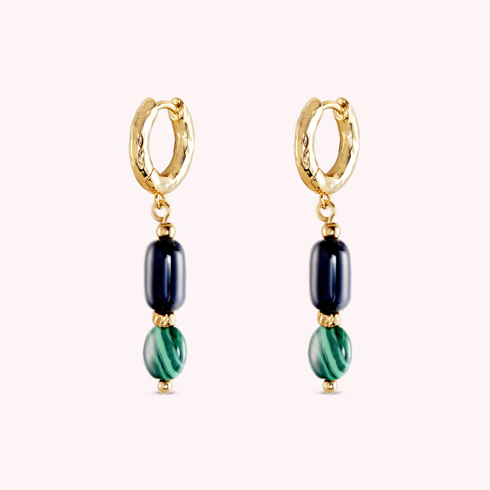 Boucles d'oreilles pendantes DEESSE - Vert / Noir - Boucles d'oreilles pendantes  | Agatha