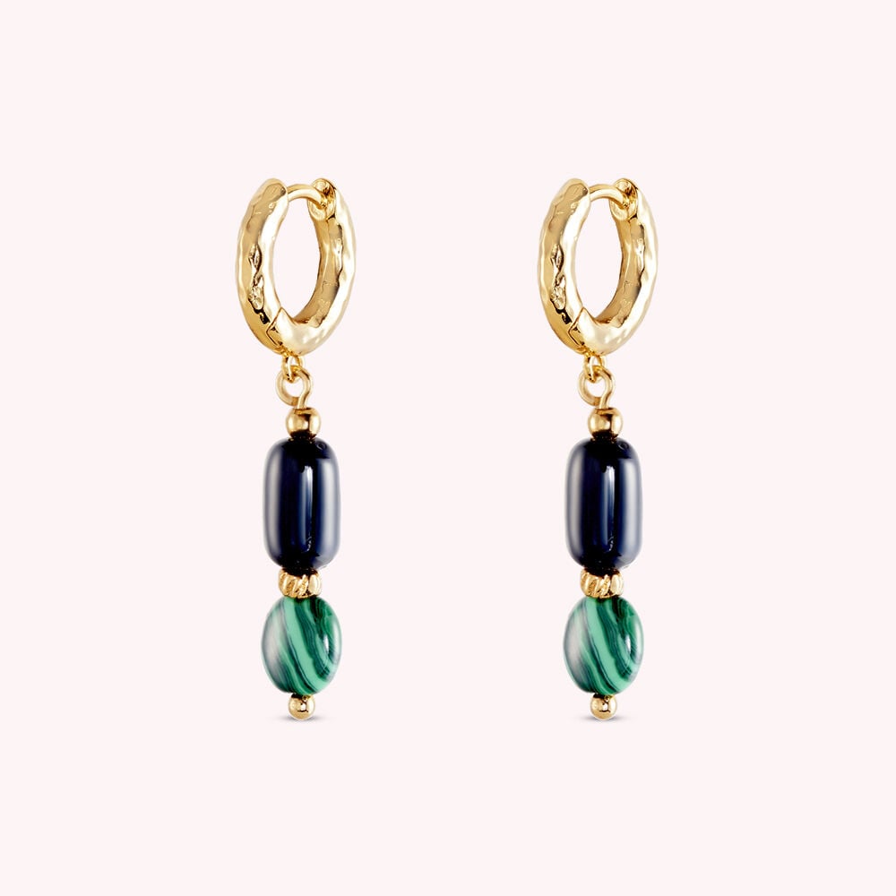 Boucles d'oreilles pendantes DEESSE - Vert / Noir - Boucles d'oreilles pendantes  | Agatha