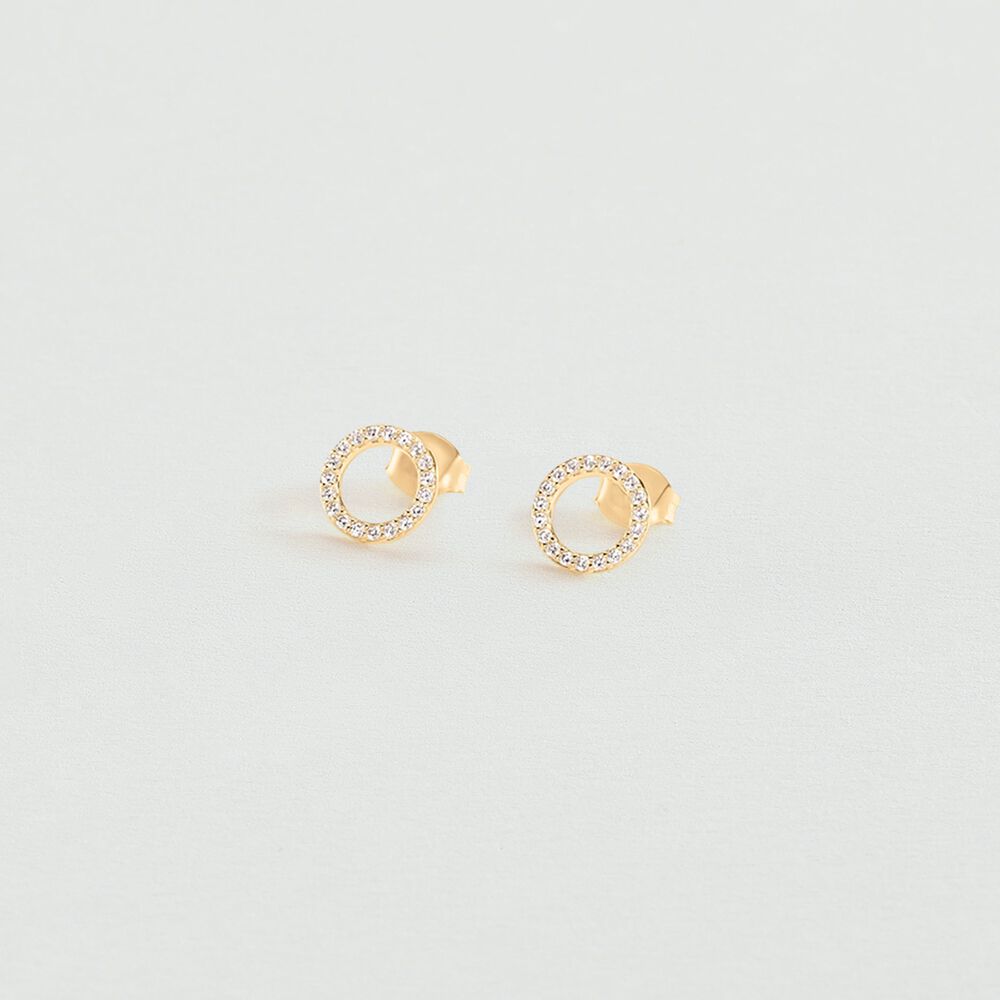 Boucles d'oreilles puces RONDOU - Cristal / Doré - Boucles d'oreilles puces  | Agatha