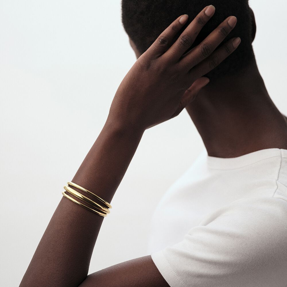 Manchette TRIJONC - Doré - Bracelets fantaisie  | Agatha