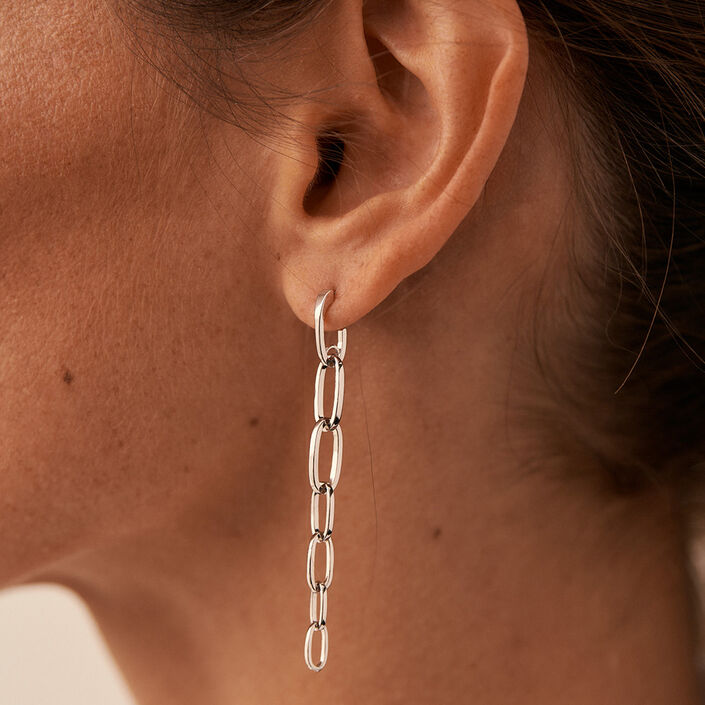 Boucles d'oreilles pendantes CHAIN - Argenté - Boucles d'oreilles  | Agatha