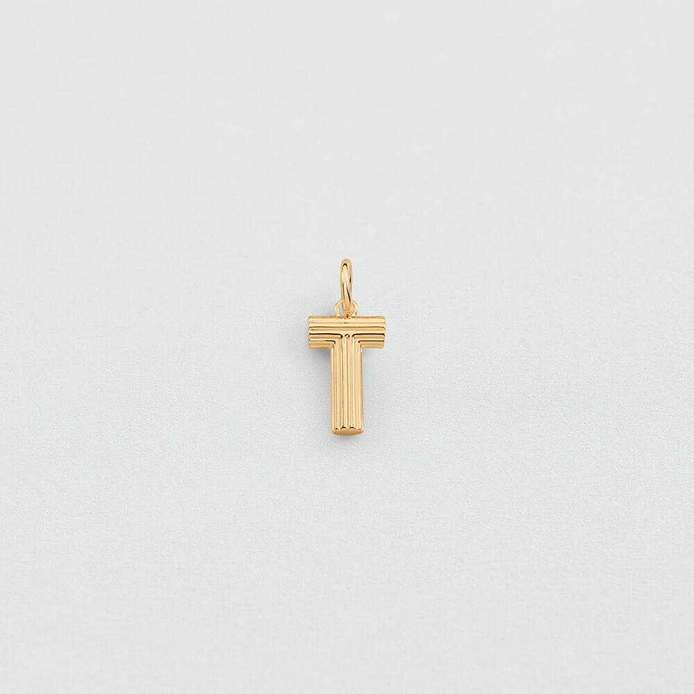Pendentif LETTRE T - Dor&eacute; - Bijoux  | Agatha