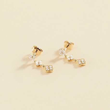 Boucles d'oreilles pendantes BELOVED - Cristal / Doré - Boucles d'oreilles  | Agatha