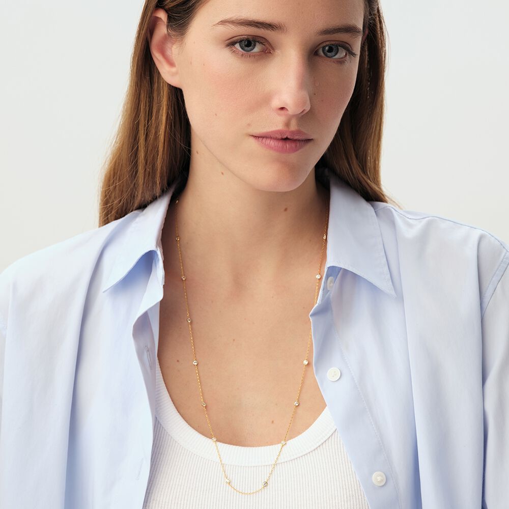 Sautoir BRILLANT - Cristal / Dor&eacute; - Colliers fantaisie  | Agatha