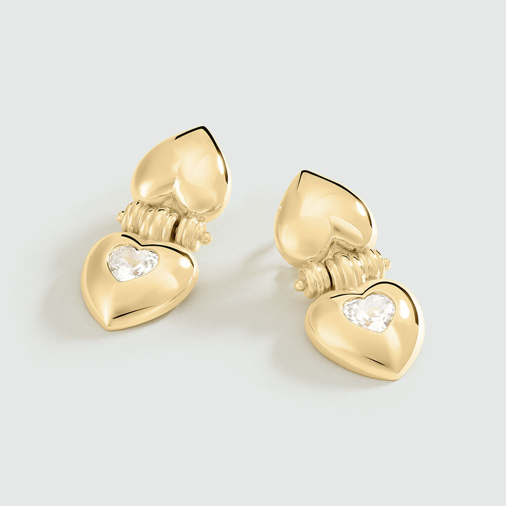 Boucles d'oreilles pendantes DESIREE - Cristal / Doré - Boucles d'oreilles fantaisies  | Agatha