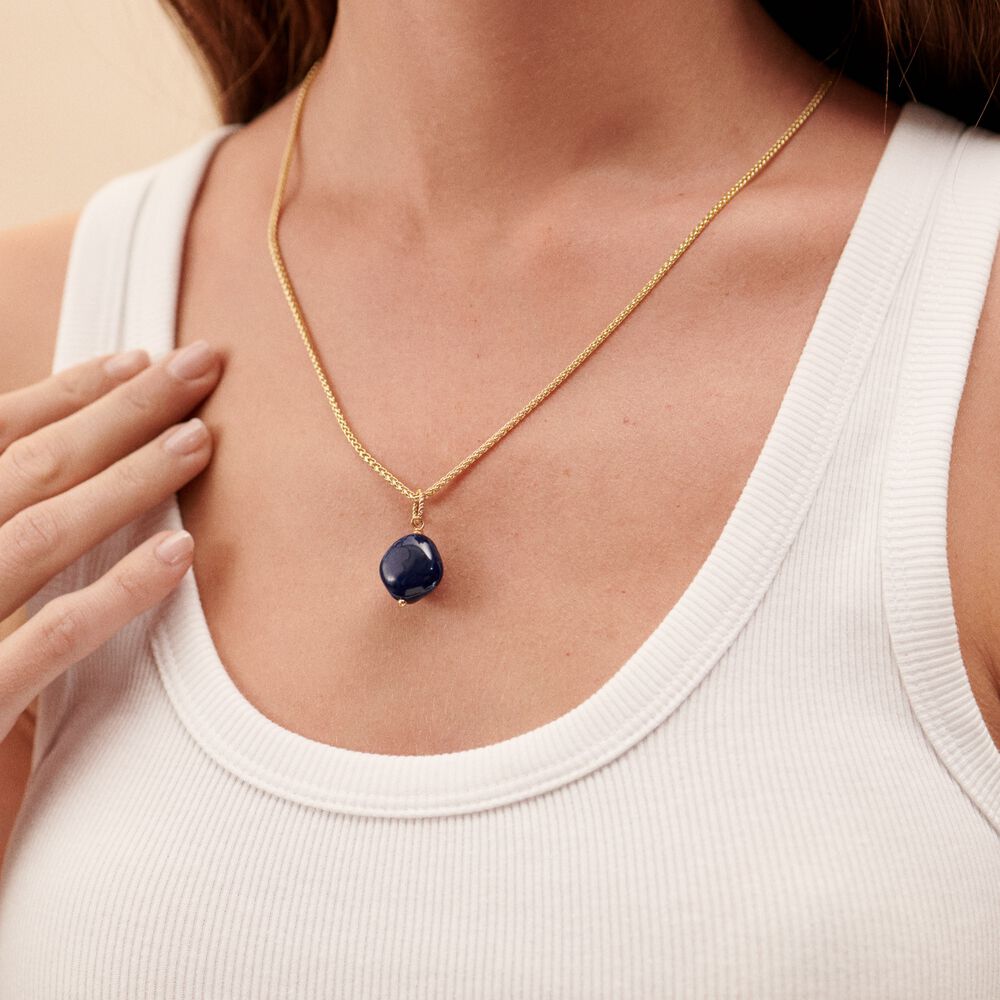 Pendentif TORSADES - Bleu / Doré - Bijoux sans pierre  | Agatha