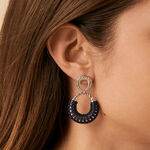 Boucles d'oreilles pendantes TWIGGY - Argenté / bleu foncé  - Boucles d'oreilles  | Agatha