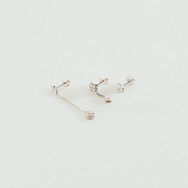 Piercing puce MIX& MATCH - Cristal / Argenté - Piercings  | Agatha