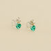 Boucles d'oreilles puces BEGUIN - Vert / Argenté - Boucles d'oreilles puces  | Agatha