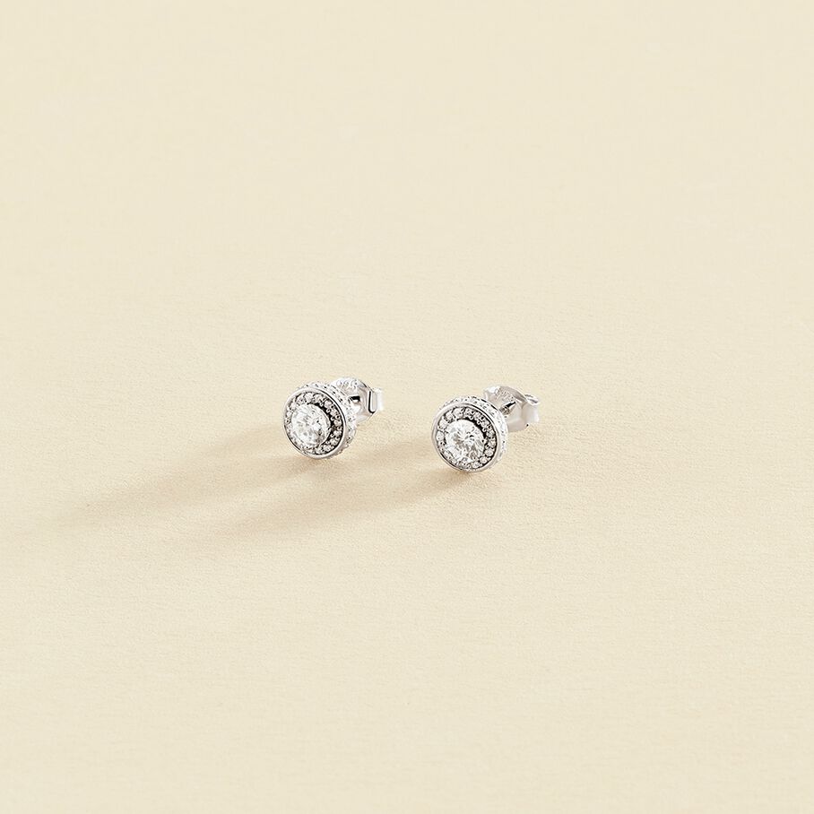 Boucles d'oreilles puces IMPERIAL - Cristal / Argenté - Boucles d'oreilles puces  | Agatha