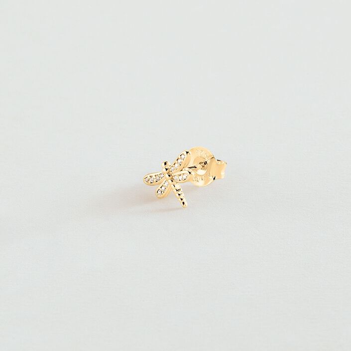 Piercing puce LIBELULA - Cristal / Doré - Piercings  | Agatha