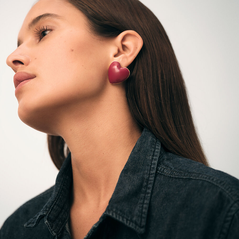 Boucles d'oreilles pendantes DESIREE - Rouge / Doré - Boucles d'oreilles fantaisies  | Agatha