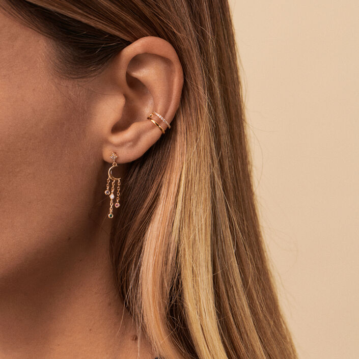 Piercing puce ASTRAL - Multicolore / Doré - Piercings  | Agatha