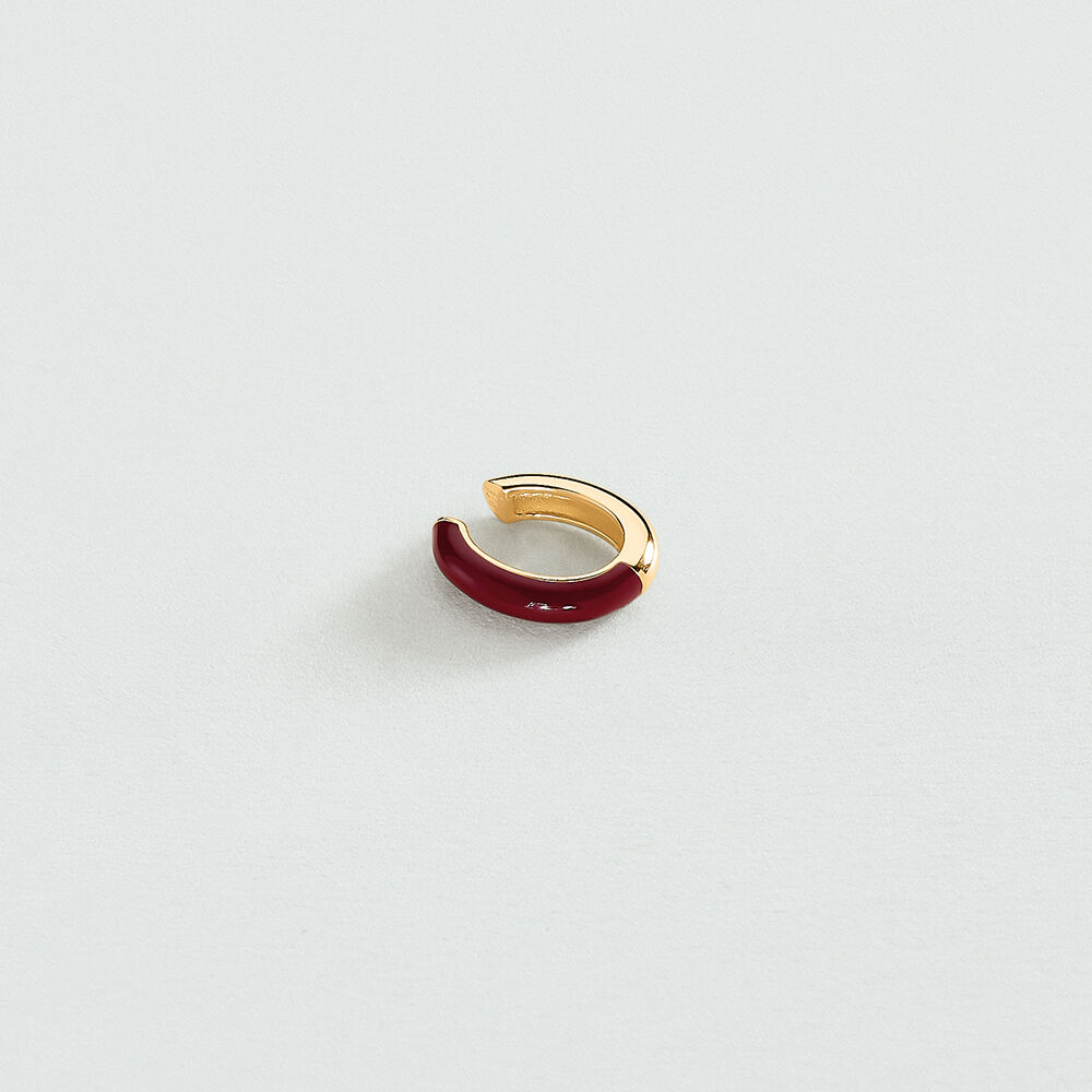 Faux piercing LEIANA - Bordeaux / Doré - Bijoux sans pierre  | Agatha