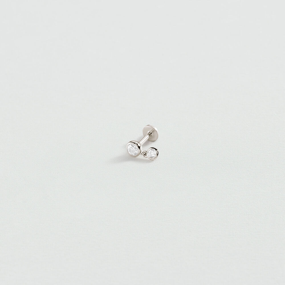 Piercing puce MIX & MATCH - Cristal / Argent&eacute; - Piercing H&eacute;lix & Tragus  | Agatha