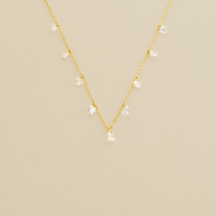 Collier ras du cou PETILLE - Cristal / Doré - Colliers  | Agatha