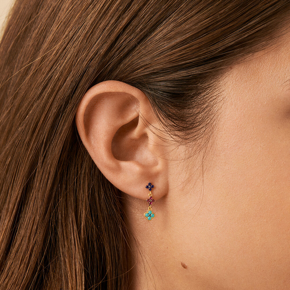 Boucles d'oreilles pendantes BELOVED - Multicolore / Doré - Boucles d'oreilles  | Agatha