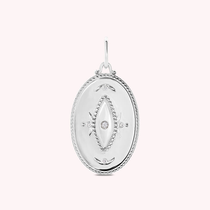 Pendentif KARMA - Cristal / Argenté - Bijoux  | Agatha