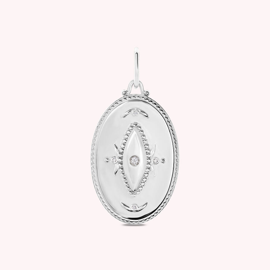 Pendentif KARMA - Cristal / Argenté - Bijoux  | Agatha