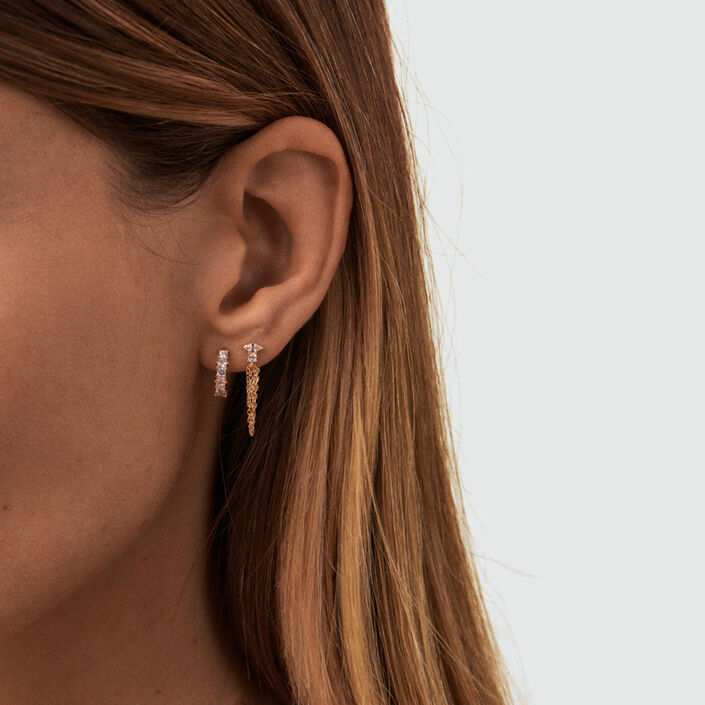Piercing créole AMAS - Cristal / Doré - Piercings  | Agatha