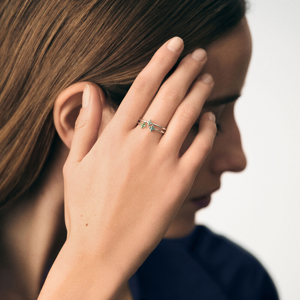 Bague fine BELOVED - Multicolore / Argent&eacute; - Bagues avec pierre  | Agatha