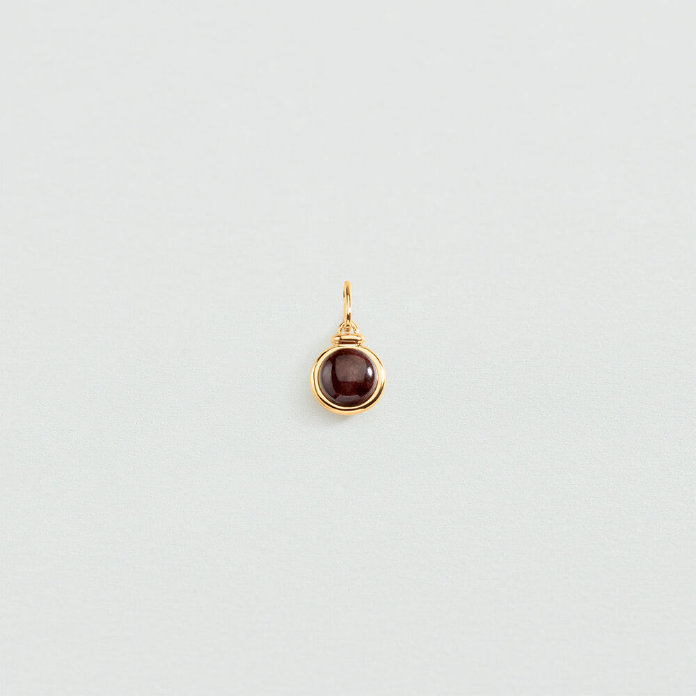 Pendentif C&OElig;UR - Bordeaux / Dor&eacute; - Bijoux  | Agatha