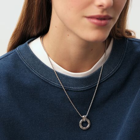 Collier Agatha Pendentif Fleur En Cristal - Blanc Et Argent, Style Bohème, Occasion Parfait état