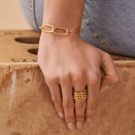 Bague large MINUIT - Doré - Bagues  | Agatha