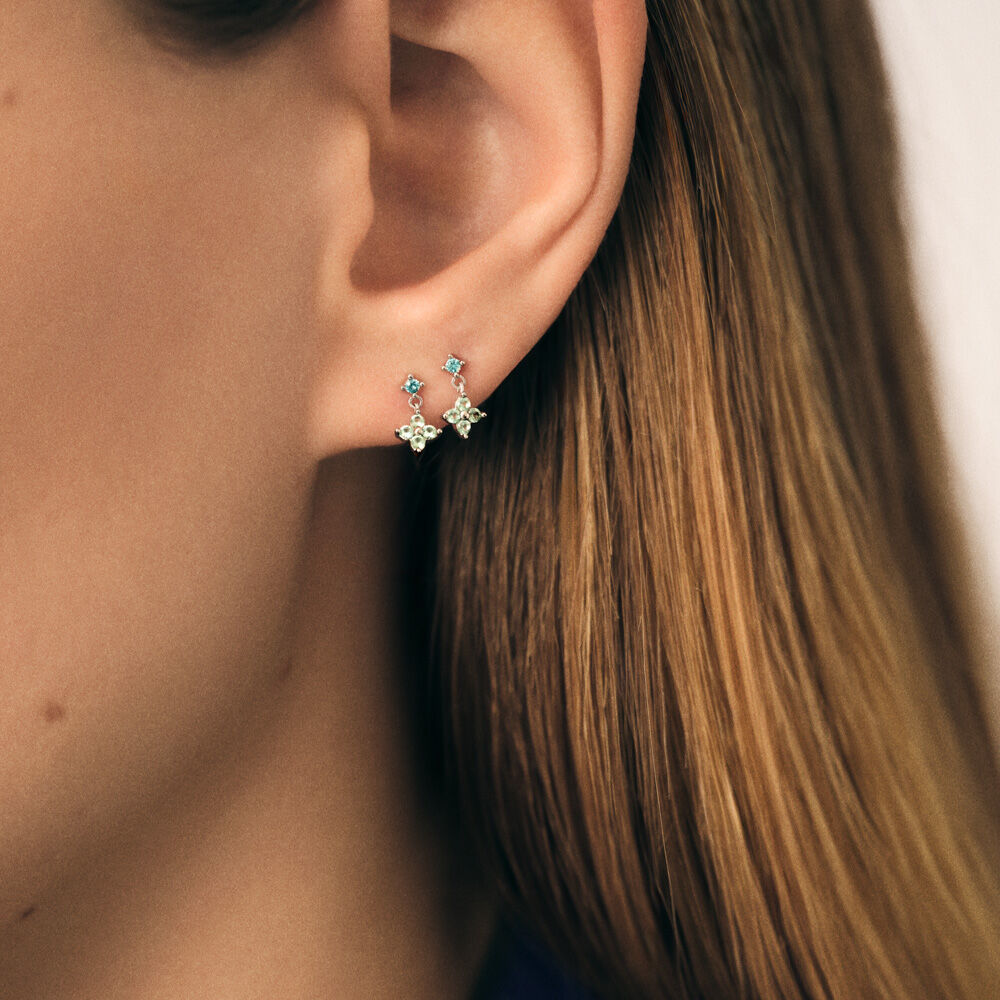 Boucles d'oreilles puces BELOVED - Multicolore / Argent&eacute; - Boucles d'oreilles puces  | Agatha