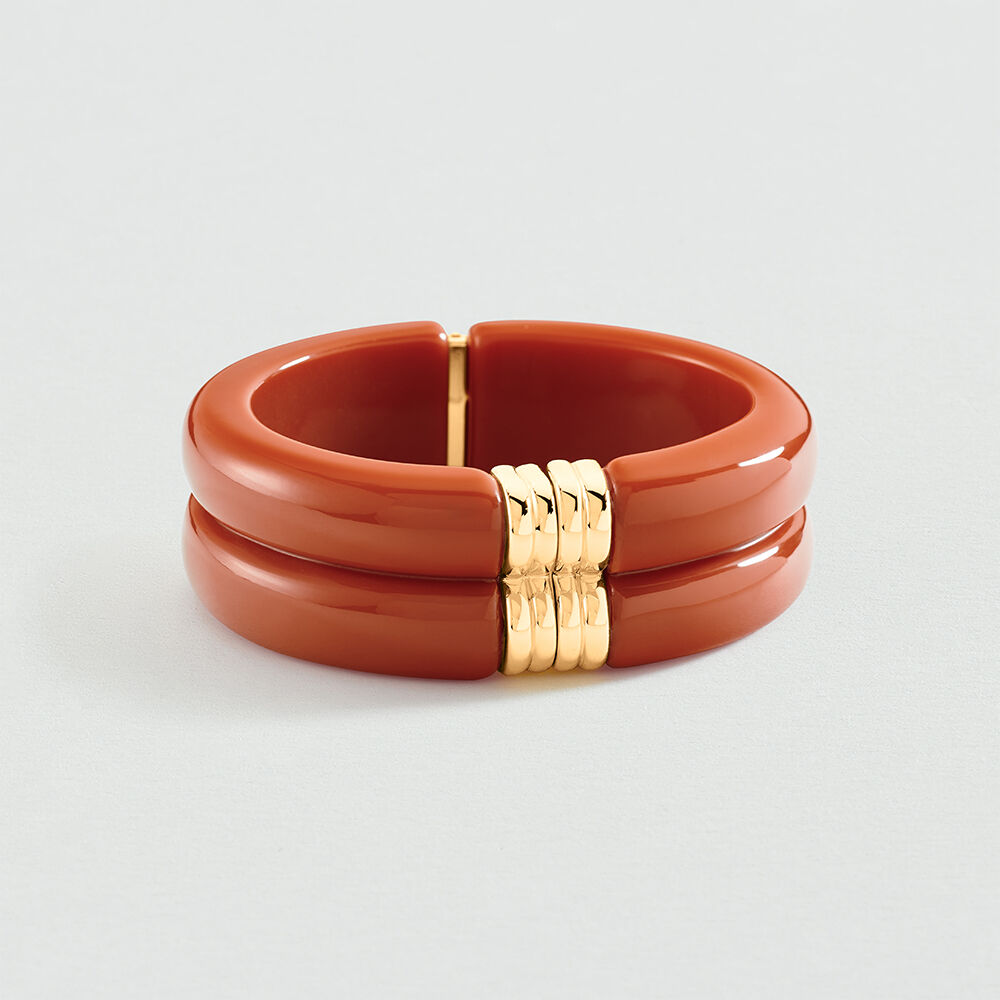 Jonc PALAIS ROYAL - Corail / Doré - Bracelets fantaisie  | Agatha