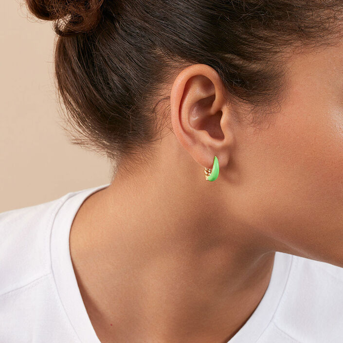 Créoles ATMA - Vert / Doré - Boucles d'oreilles  | Agatha