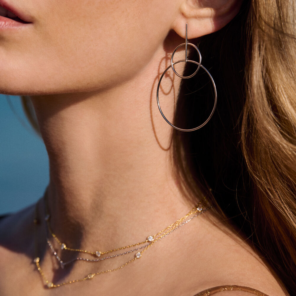 Boucles d'oreilles pendantes CASSINI - Argenté - Boucles d'oreilles  | Agatha