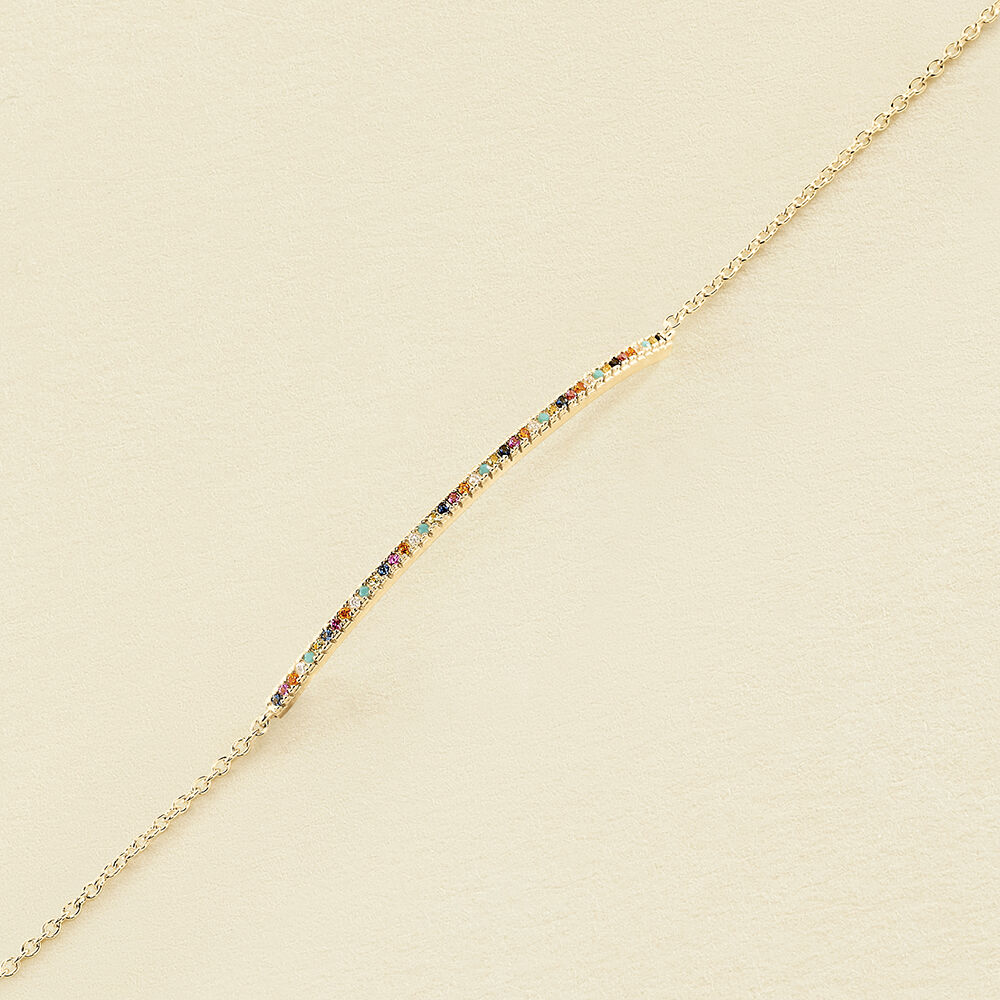 Bracelet souple RAINBOW - Multicolore / Doré